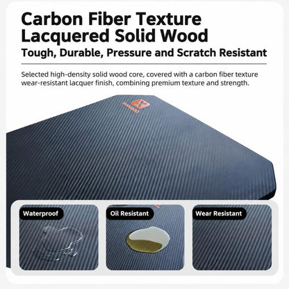 Car Trunk Table Board Portable Wooden Carbon Fiber Texture Folding Camping Table for Vehicle Tailgate, Outdoor Picnic and BBQ