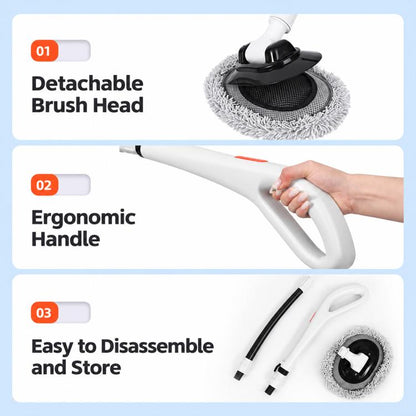 Adjustable Aluminum Pole Handle Floor Mop, Large Handle Mop, Black White Mop Heads, Large Handle Mop with Mop Head
