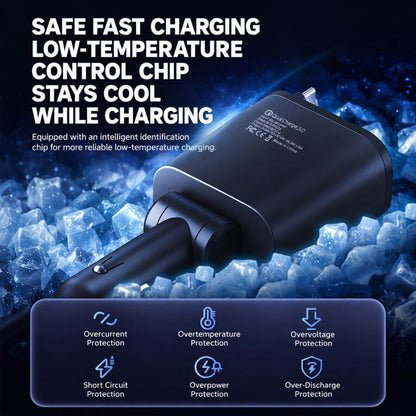 1 To 5 Car PD Fast Charging Charger with Retractable Cable, USB A + 2 x PD + Type-C + 8-Pin 80W, USB A + 2 x PD + 2 x Type-C 90W