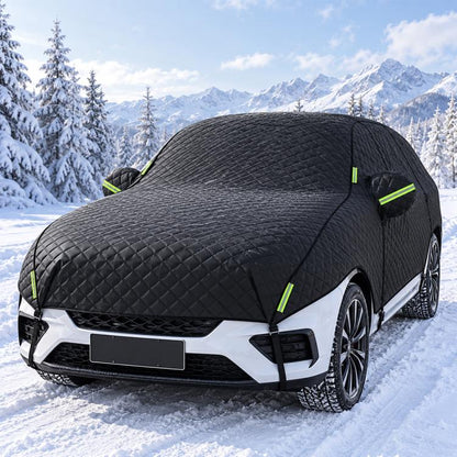 CT-XD990 Full Cover Car Snow Shield Windshield Cover with 6 Straps & PEVA Aluminized Film