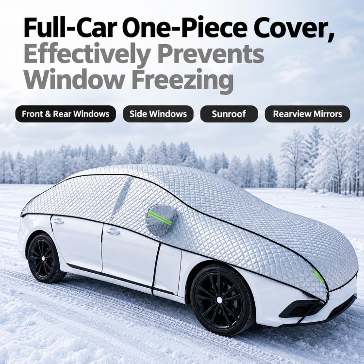 CT-XD990 Full Cover Car Snow Shield Windshield Cover with 6 Straps & PEVA Aluminized Film