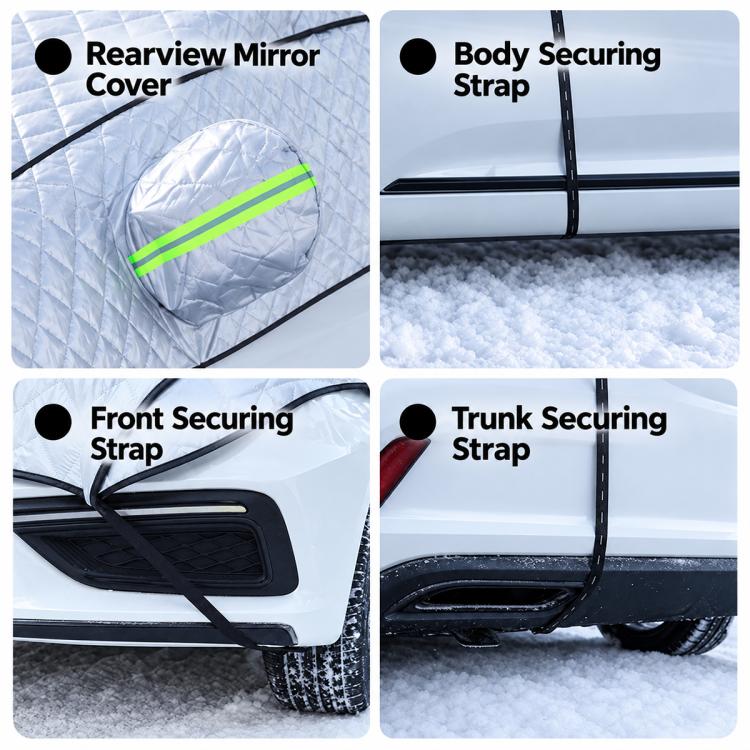 CT-XD990 Full Cover Car Snow Shield Windshield Cover with 6 Straps & PEVA Aluminized Film