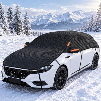 CT-XD985 PEVA Aluminized Film Full Cover Car Snow Shield Windshield Cover with 10 Straps
