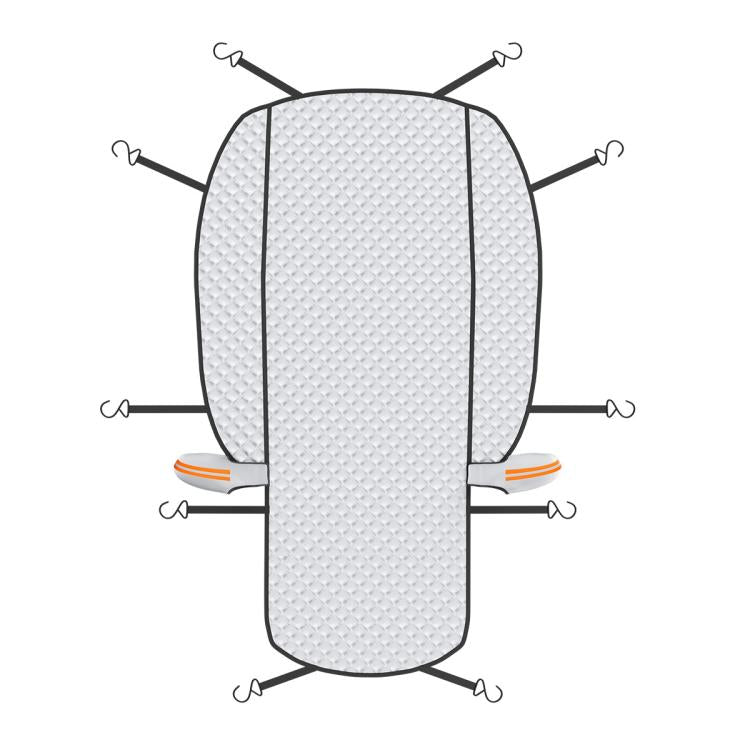 CT-XD985 PEVA Aluminized Film Full Cover Car Snow Shield Windshield Cover with 10 Straps