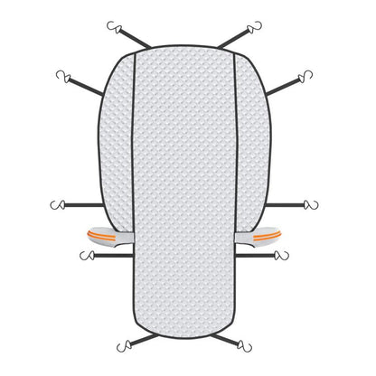 CT-XD985 PEVA Aluminized Film Full Cover Car Snow Shield Windshield Cover with 10 Straps