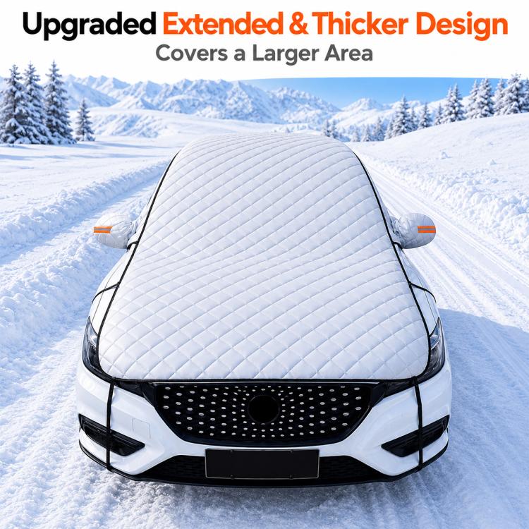 CT-XD985 PEVA Aluminized Film Full Cover Car Snow Shield Windshield Cover with 10 Straps