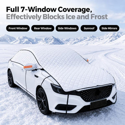 CT-XD985 PEVA Aluminized Film Full Cover Car Snow Shield Windshield Cover with 10 Straps
