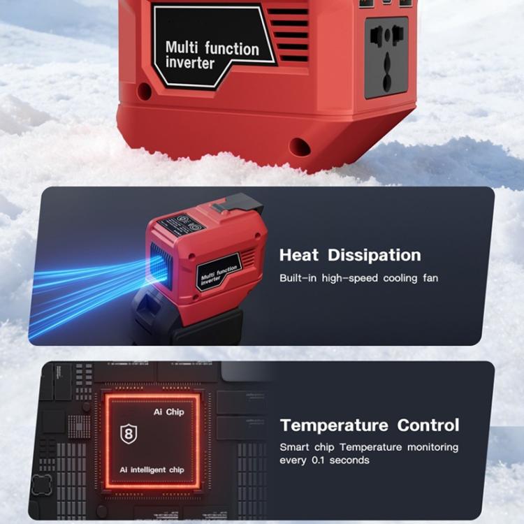 M7200 110V 250W Portable Power Inverter, Multifunctional Battery Powered Inverter, 110V