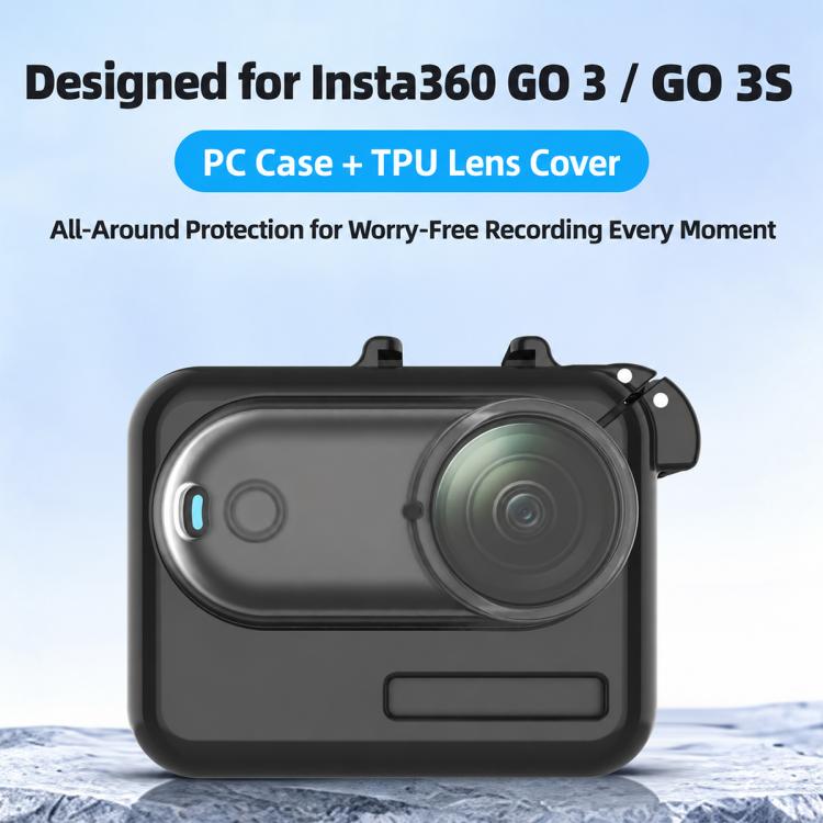 PC Camera Charging Box Cover with TPU Lens Cap, For Insta360 GO 3 / 3S