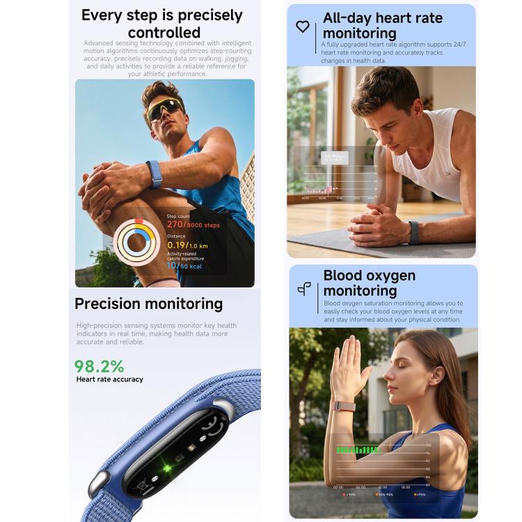 HK13 Screenless Smart Bracelet Fitness Band, QWatch Pro, Heart Rate, Blood Oxygen Monitoring
