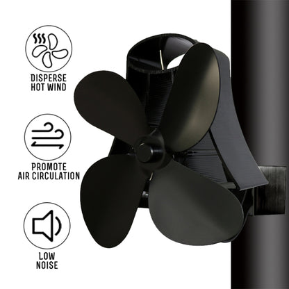 YL-105 4-Blade Aluminum Heat Powered Fireplace Stove Fan, YL-105 (Gold), YL-105 (Rose Red), YL-105 (Silver), YL-105(White), YL-105 (Black), YL-105 (Bronze), YL-105 (Grey)