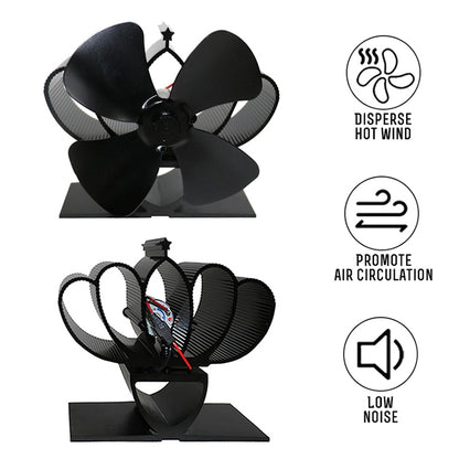 YL201 4-Blade High Temperature Metal Heat Powered Fireplace Stove Fan, YL201 (Bronze), YL201 (Grey), YL201 (Gold), YL201 (Rose Red), YL201 (Silver), YL201 (Black)