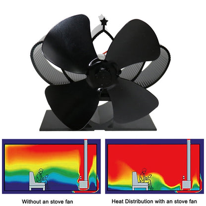 YL201 4-Blade High Temperature Metal Heat Powered Fireplace Stove Fan, YL201 (Bronze), YL201 (Grey), YL201 (Gold), YL201 (Rose Red), YL201 (Silver), YL201 (Black)