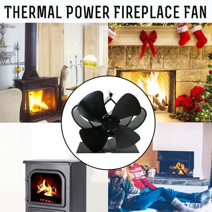 YL201 4-Blade High Temperature Metal Heat Powered Fireplace Stove Fan, YL201 (Bronze), YL201 (Grey), YL201 (Gold), YL201 (Rose Red), YL201 (Silver), YL201 (Black)