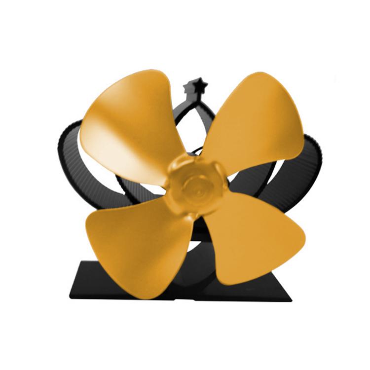 YL201 4-Blade High Temperature Metal Heat Powered Fireplace Stove Fan, YL201 (Bronze), YL201 (Grey), YL201 (Gold), YL201 (Rose Red), YL201 (Silver), YL201 (Black)