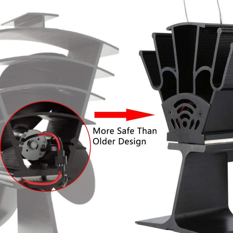 YL602 5-Blade High Temperature Metal Heat Powered Fireplace Stove Fan, YL602 (Black), YL602 (Bronze), YL602 (Grey), YL602 (Gold), YL602 (Rose Red), YL602 (Silver)