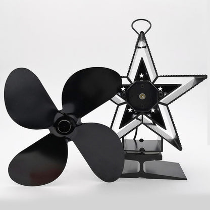 4-Blade Aluminum Heat Powered Fireplace Stove Fan