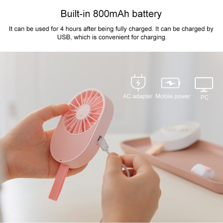 LLD-17 0.7-1.2W Ice Cream Shape Portable 2 Speed Control USB Charging Handheld Fan with Lanyard, LLD-17