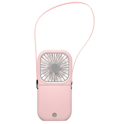 F20 Electroplating Handheld Fan Portable Desktop Folding Mute USB Hanging Neck Fan, F20 (White), F20 (Pink), F20 (Green), F20 (Blue)