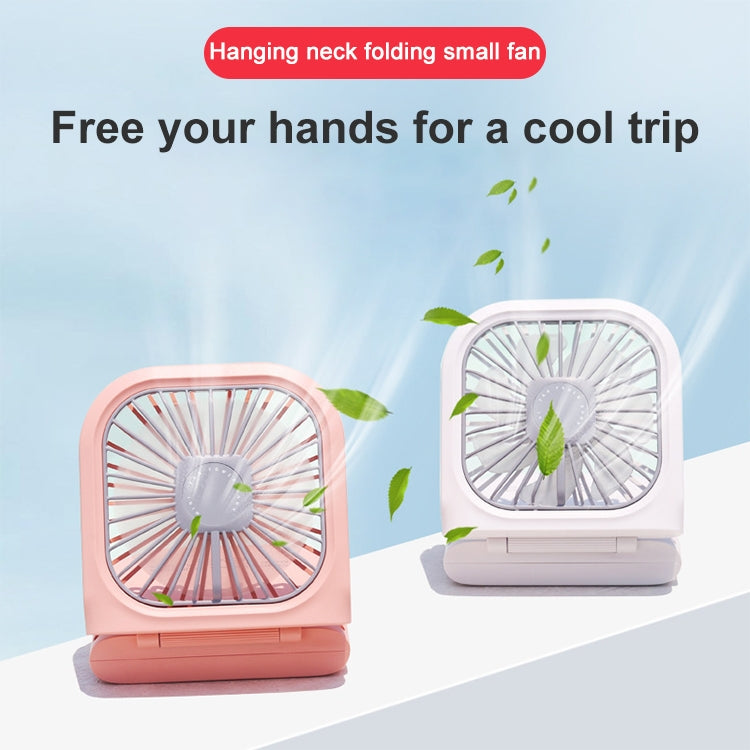 F20 Electroplating Handheld Fan Portable Desktop Folding Mute USB Hanging Neck Fan, F20 (White), F20 (Pink), F20 (Green), F20 (Blue)