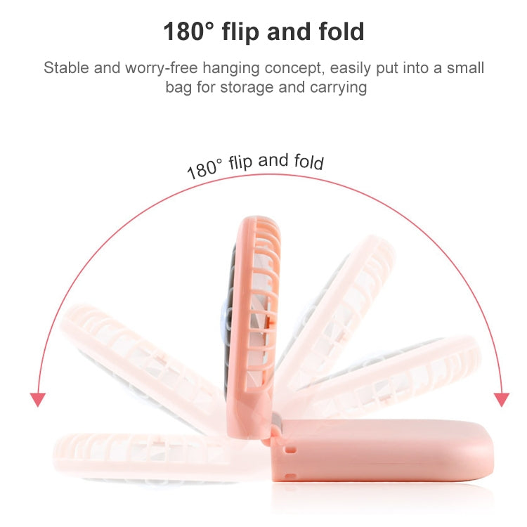 F20 Electroplating Handheld Fan Portable Desktop Folding Mute USB Hanging Neck Fan, F20 (White), F20 (Pink), F20 (Green), F20 (Blue)