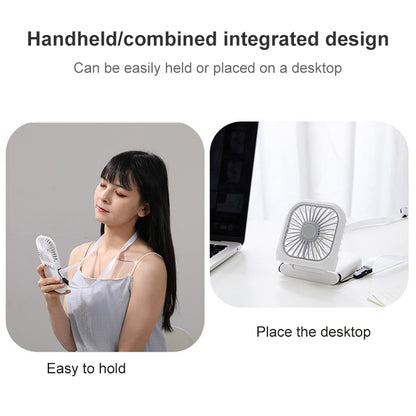 F20 Electroplating Handheld Fan Portable Desktop Folding Mute USB Hanging Neck Fan, F20 (White), F20 (Pink), F20 (Green), F20 (Blue)