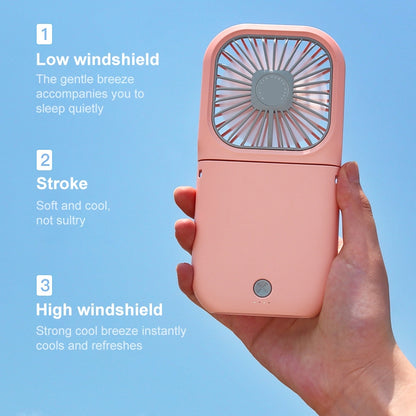 F20 Electroplating Handheld Fan Portable Desktop Folding Mute USB Hanging Neck Fan, F20 (White), F20 (Pink), F20 (Green), F20 (Blue)
