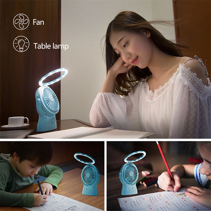 S1 Multi-function Portable USB Charging Mute Desktop Electric Fan Table Lamp, with 3 Speed Control