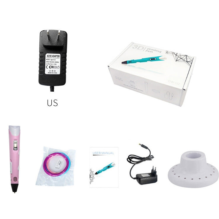 Hand-held 3D Printing Pen, US Plug, US Plug