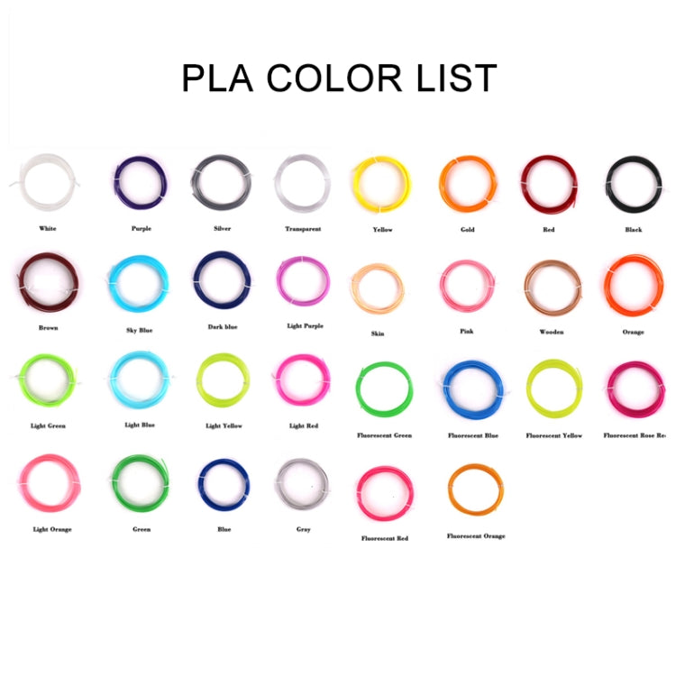10m 1.75mm Normal Temperature PLA Cable 3D Printing Pen Consumables, 10m PLA
