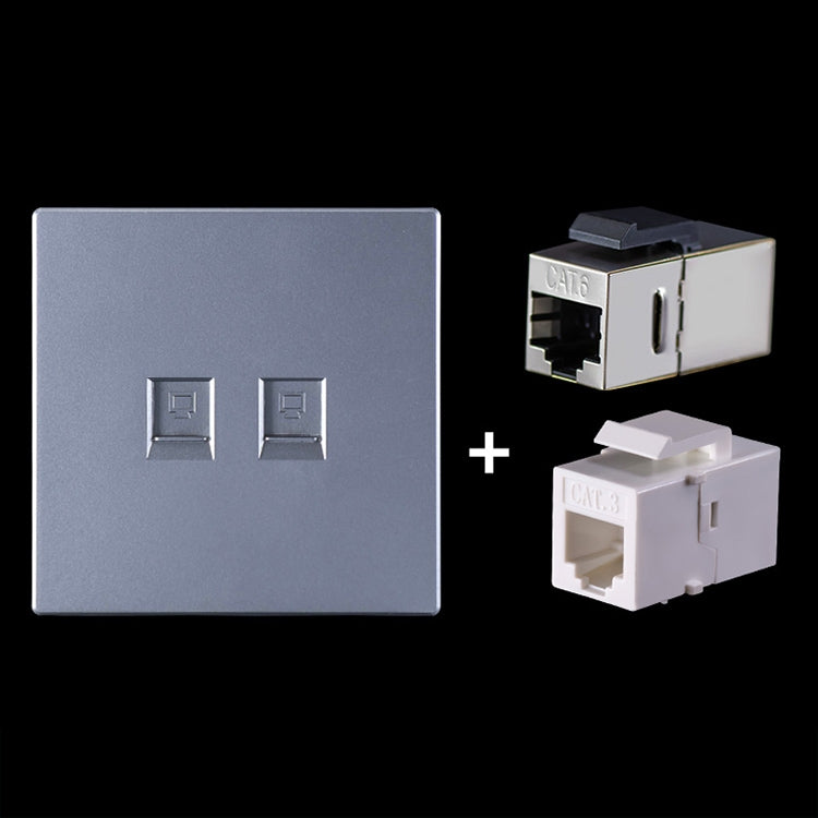 CAT.6 Shielded Pass-through Network Module, Dual Ports Panel + Shielded Pass-through + Telephone Socket, Dual Ports Panel+Shielded Pass-through+Telephone Socket