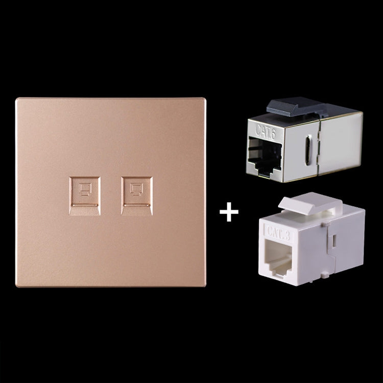 CAT.6 Shielded Pass-through Network Module, Dual Ports Panel + Shielded Pass-through + Telephone Socket, Dual Ports Panel+Shielded Pass-through+Telephone Socket