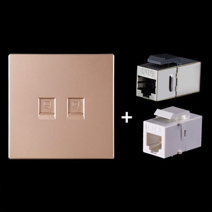 CAT.6 Shielded Pass-through Network Module, Dual Ports Panel + Shielded Pass-through + Telephone Socket, Dual Ports Panel+Shielded Pass-through+Telephone Socket