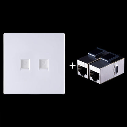 CAT.6 Shielded Pass-through Network Module, Dual Ports Panel + Shielded Pass-through, Dual Ports Panel+Shielded Pass-through