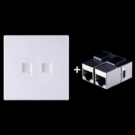 CAT.6 Shielded Pass-through Network Module, Dual Ports Panel + Shielded Pass-through, Dual Ports Panel+Shielded Pass-through