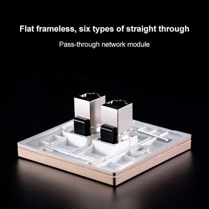 CAT.6 Shielded Pass-through Network Module, Dual Ports Panel + Shielded Pass-through, Dual Ports Panel+Shielded Pass-through