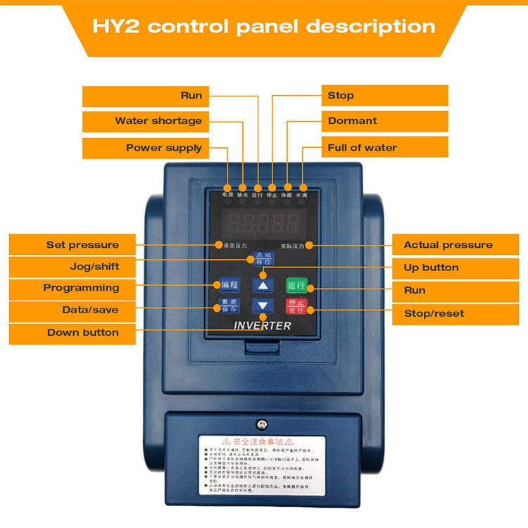 HY2-1500X 1.5KW 220V Single-phase Input Single-phase Output Constant Pressure Water Supply Inverter, HY2-1500X