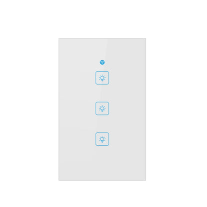 WS-US-03 EWeLink APP & Touch Control 2A 3 Gangs Tempered Glass Panel Smart Wall Switch, AC 90V-250V, US Plug, 3 Gangs