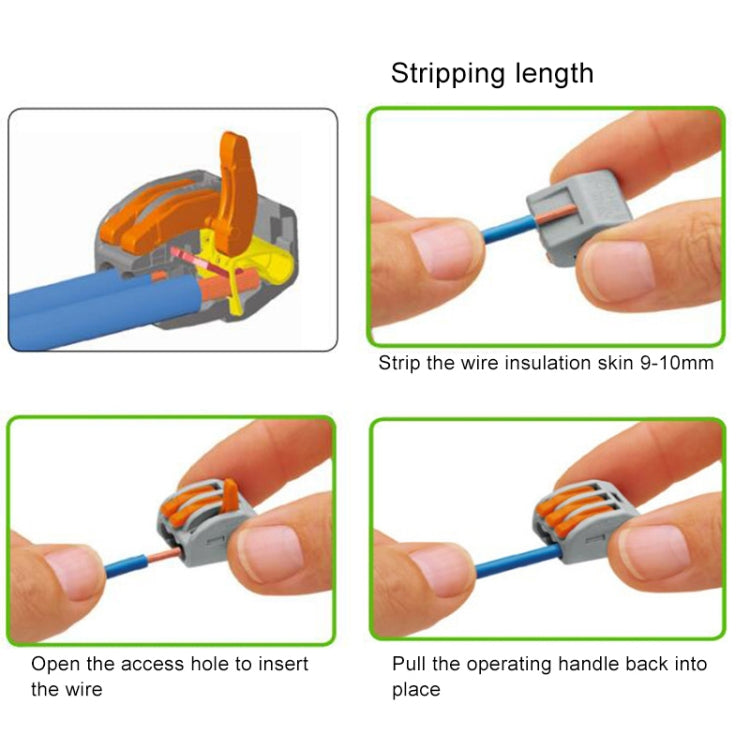 10 PCS 4 Port PCT Series Architectural Wiring Connector LED Lamp Conductor Distributor Junction Box Wire Joint, 4 Port