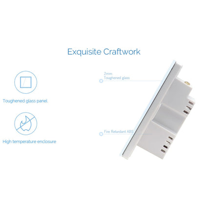 WS-UK-03 EWeLink APP & Touch Control 2A 3 Gangs Tempered Glass Panel Smart Wall Switch, AC 90V-250V, UK Plug, 3 Gangs