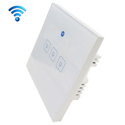WS-UK-03 EWeLink APP & Touch Control 2A 3 Gangs Tempered Glass Panel Smart Wall Switch, AC 90V-250V, UK Plug, 3 Gangs