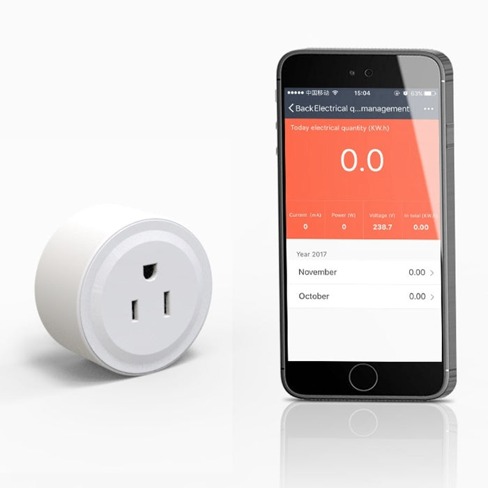 10A Smart WiFi Mini Plug APP Remote Control Timing Check Power Usage Smart Socket Works with Alexa & Google Home, AC 110V, US Plug, Round Shape