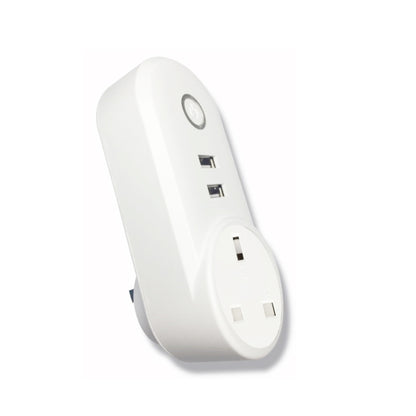 SA-002 2 USB Ports + 1 EU Socket WiFi Smart Power Plug Socket, Compatible with Alexa and Google Home, AC 110V-230V, UK Plug, US Plug