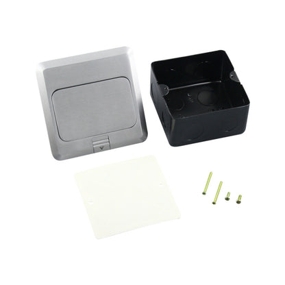 Hidden Pop-up Aluminum Alloy Computer Floor Socket with Cover Bottom Box, US Plug