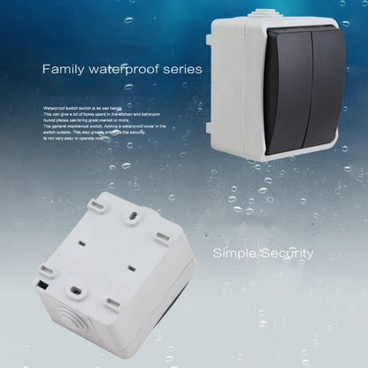 IP44 Waterproof Kitchen Bathroom Double-connection Single Control Switch, EU Plug