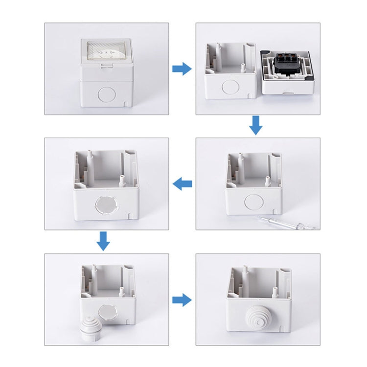 Outdoor IP55 Waterproof Double-connection Socket, EU Plug
