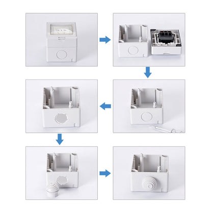 Outdoor IP55 Waterproof Double-connection Socket, EU Plug
