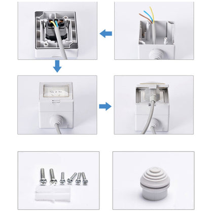 Outdoor IP55 Waterproof Double-connection Socket, EU Plug