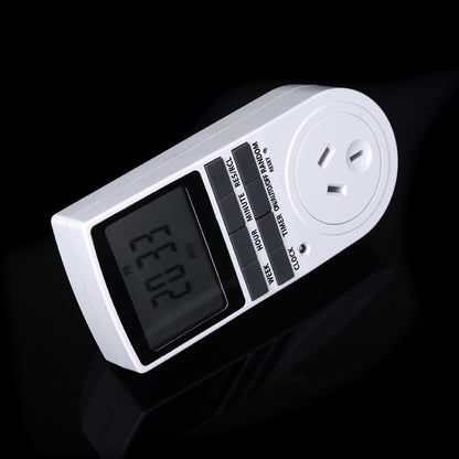 AC 240V Smart Home Plug-in Programmable LCD Display Clock Summer Time Function 12/24 Hours Changeable Timer Switch Socket, AU Plug, AC 240V AU Plug