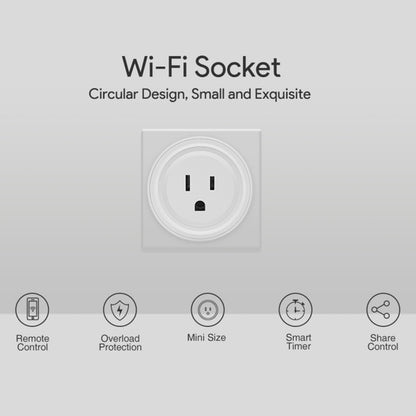 SA-003 10A Mini WiFi Plug Timing Smart Socket Works with Alexa & Google Home, AC 100-240V, US Plug, SA-003
